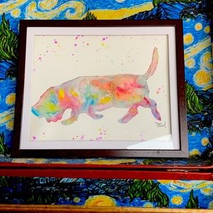 Basset Hound Watercolor Painting